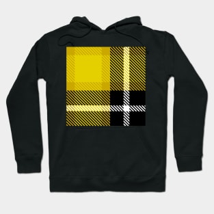 Yellow and Black  buffalo plaid check fabric design Hoodie